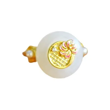Jade Ink Love Hetian Jade Rings White Jade Unisex