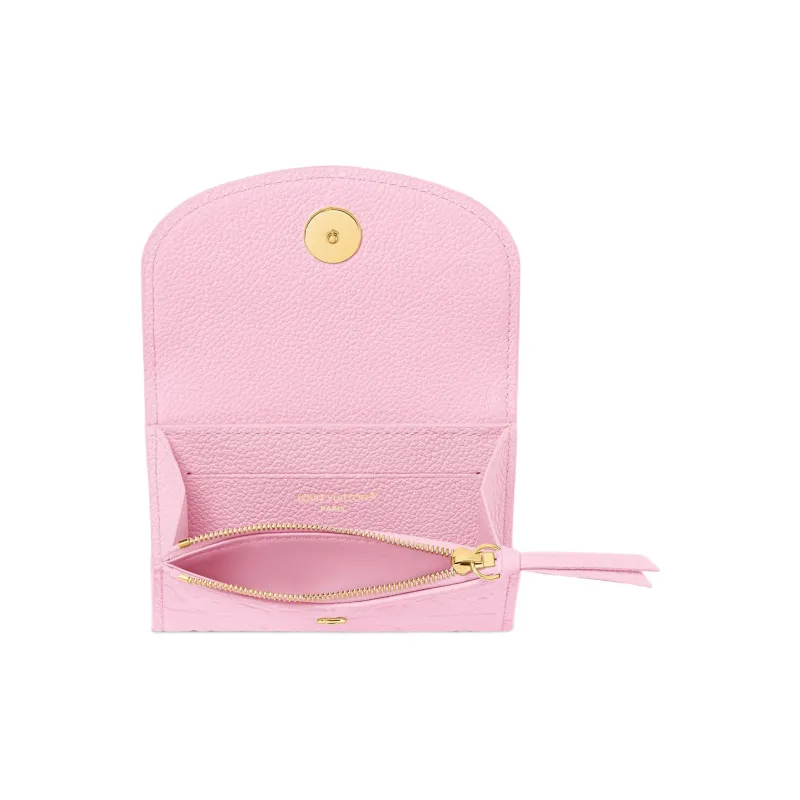 LOUIS VUITTON Rosalie Embossed Grain Cow Leather Coin Purse Women's Cotton Candy Pink-3