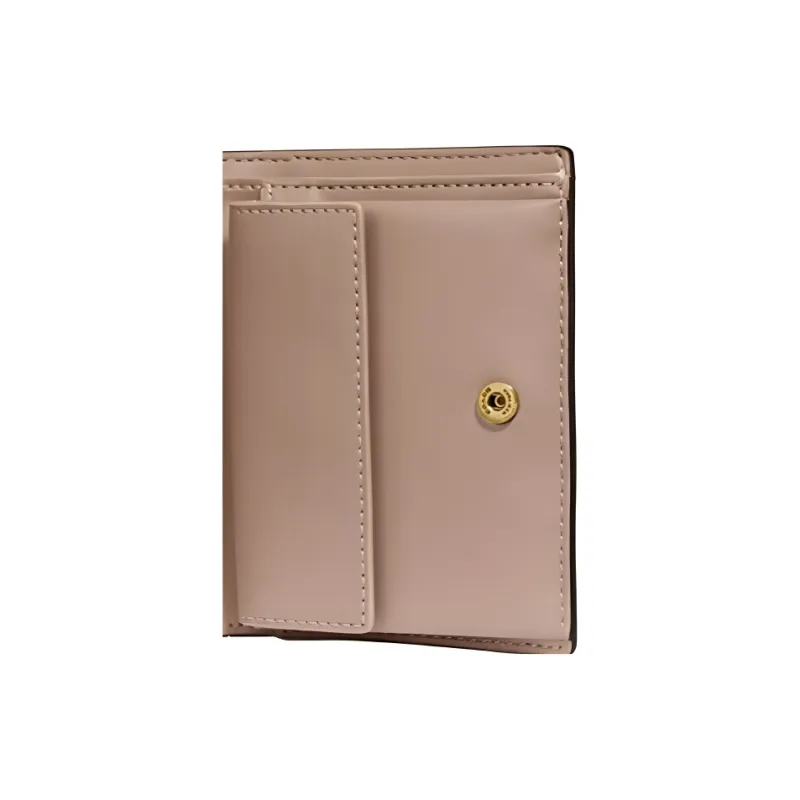 COACH Snap Wallet Leather Wallet Small Size Women's Macaron Khaki-2