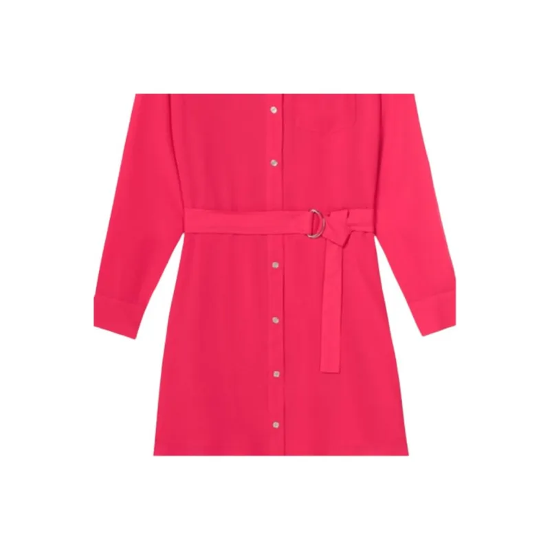 MICHAEL KORS SS25 Long Sleeved Dress Women's Dragon Fruit Red-2