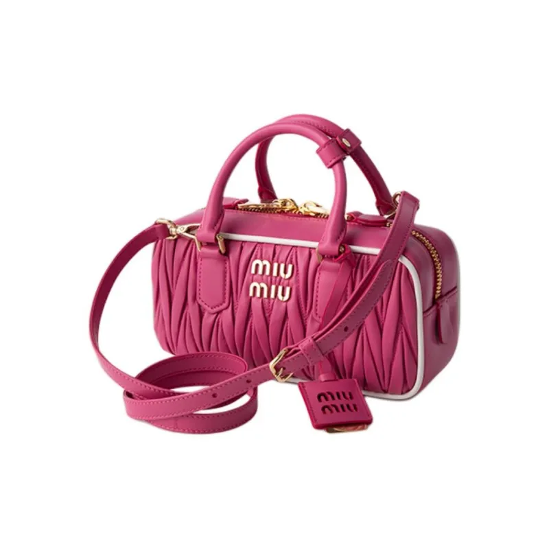 MIU MIU Sheepskin Shoulder Bag, Crossbody Bag, Handbag Trumpets Women's Cherry Blossom Red-1
