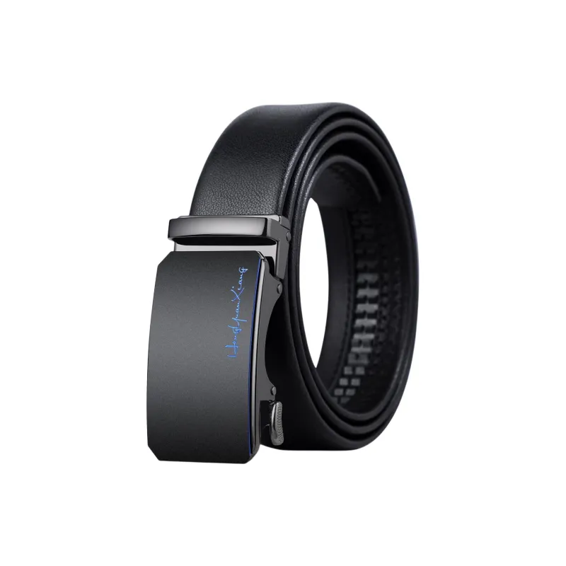 H YXIANG Split Cow Leather With Transferred Pattern Leather Belts Men's 3.5cm-0