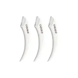 White Crescent Eyebrow Razors, 3-Piece Set