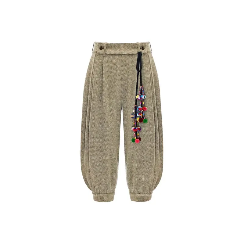 VALLEYOUTH Ankle Length Pants Unisex Gray Green-0