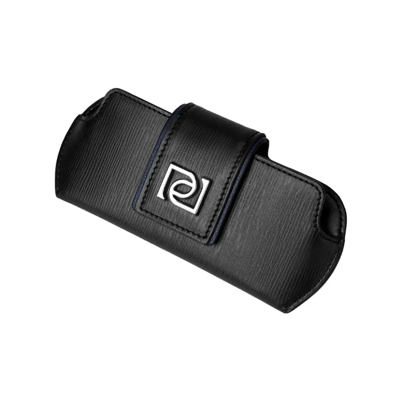 PIERRE CARDIN Cow Leather Eyeglass Pouch Men's Black-4