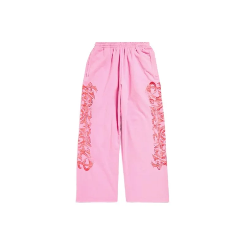 Balenciaga Casual Pants Loose Fit Style Unisex Pink-0