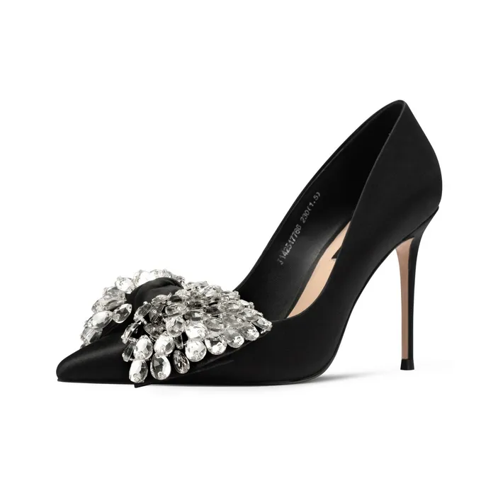 JOOC Slim Heel High Heels 9.5CM Women's Black-1