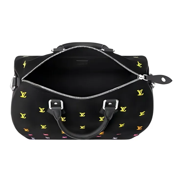 LOUIS VUITTON Speedy Blason Denim Shoulder Bag, Crossbody Bag, Handbag Men's Gradient Orange-3