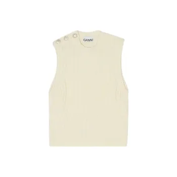 GANNI Tank Tops Women's Ecru