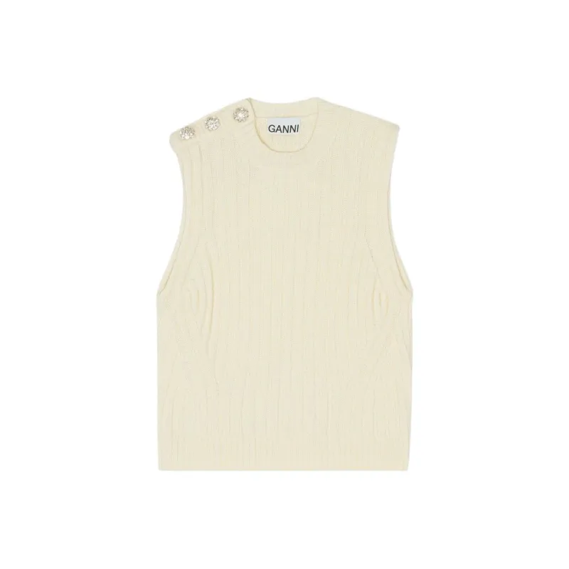 GANNI Tank Tops Women's Ecru-0