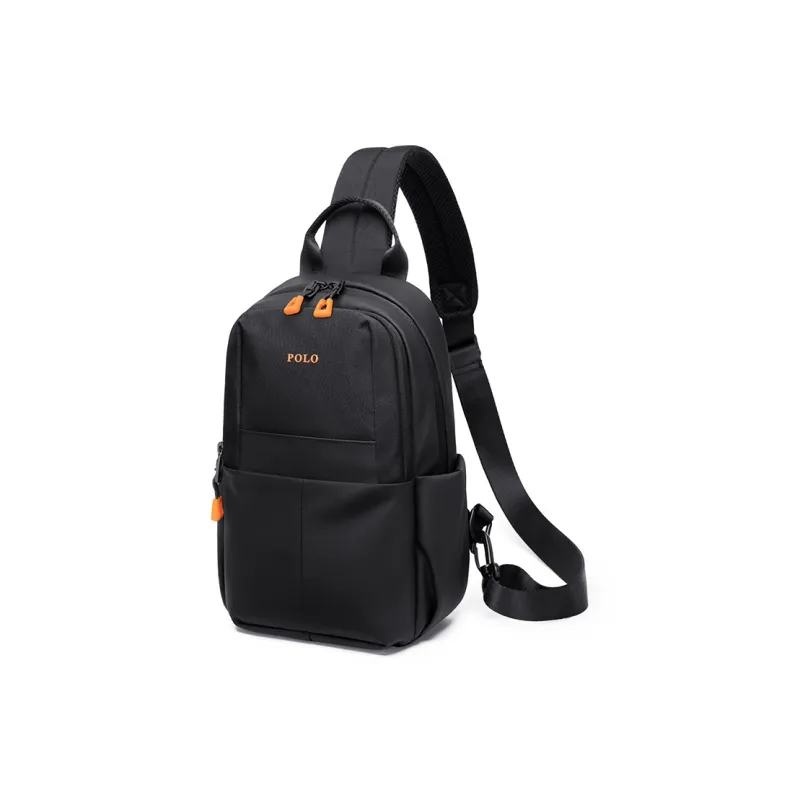 POLO Fabric Sling Bag Medium Size Men's Black & Gray/Black-6