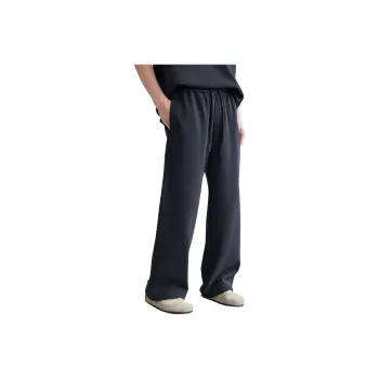 A.B.X Timeless Style Loose Fit Straight Fit Knitted Fabric Casual Pants Unisex