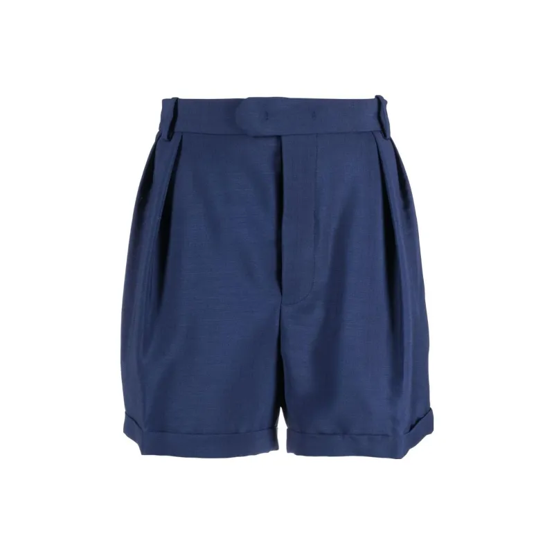BALLY Pleated Mohair wool Blend Shorts-0