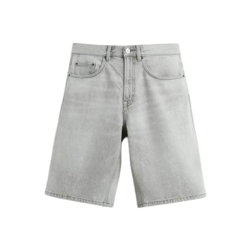 ZARA Denim Shorts Men's Light Gray-0