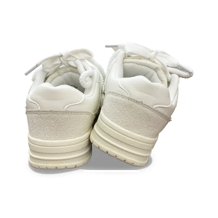 XLAIII Slip Resistant And Abrasion Resistant Coverage Low Top Skateboard Shoes Unisex Ecru-4