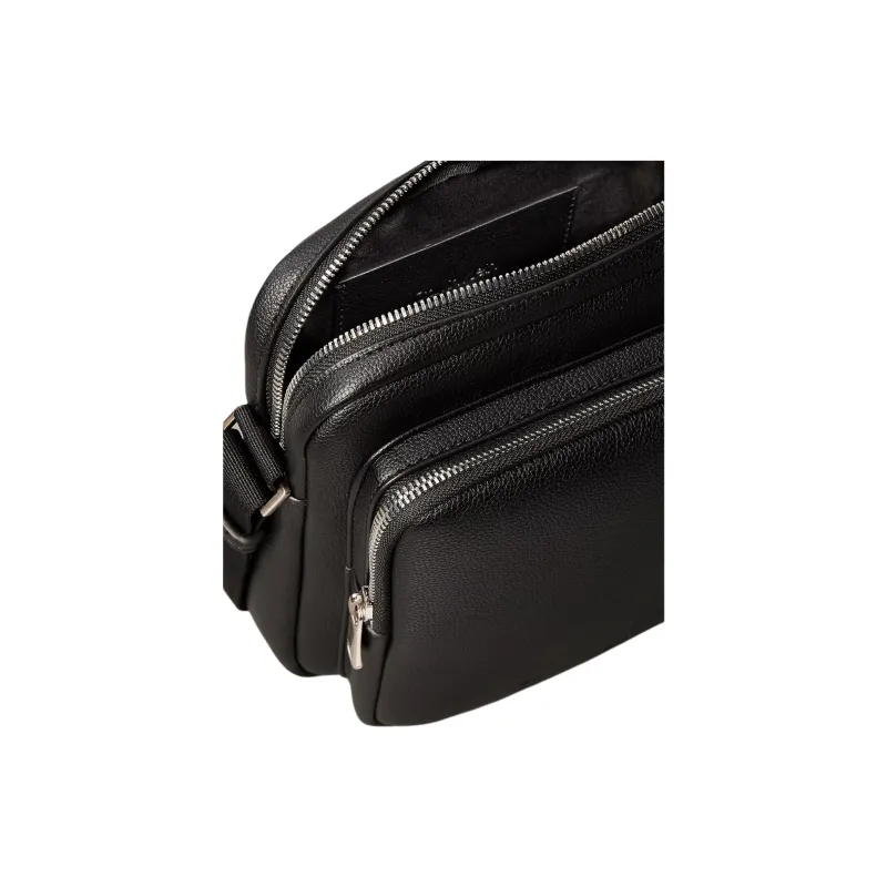 CALVIN KLEIN Polyurethane Reporter Bag Shoulder Bag Crossbody Bag Micro Men's Black-3