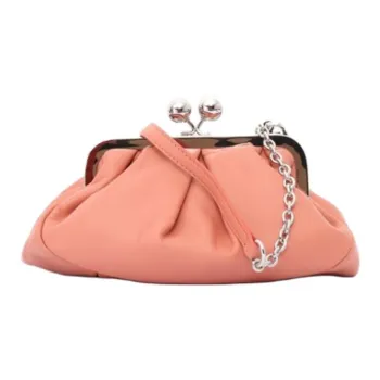 WEEKEND MaxMara Calfskin One Shoulder Clutch Women's Pink