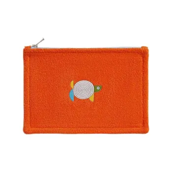 HERMES Cotton Storage Bag Small Size Women's Geranium Orange