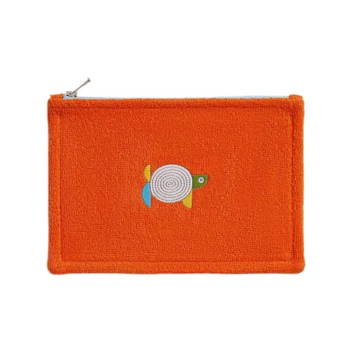HERMES Cotton Storage Bag Small Size Women's Geranium Orange