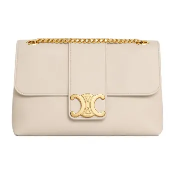 CELINE Victoire Calfskin Crossbody Bag, Shoulder Bag Medium Size Women's Light Beige