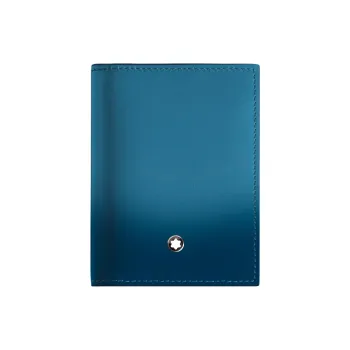 MONTBLANC Meisterstuck Full Grain Cow Leather Card Holder Men's Haze Blue
