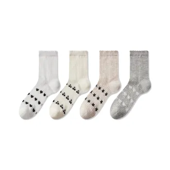 JIAZINI Mid Calf Socks Women's 4 Pack