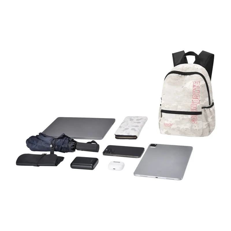 Soundbyte Polyester Backpack Unisex White-14