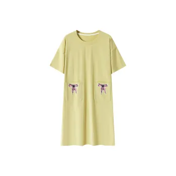 FENTENGCARE Nightgown Women's Green Yellow