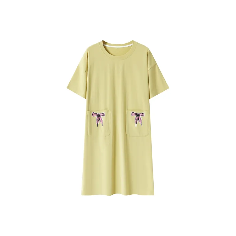 FENTENGCARE Nightgown Women's Green Yellow-0