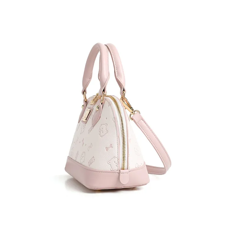 CHAOFANJI PU Crossbody Handbag Women's Cherry Blossom Pink-2