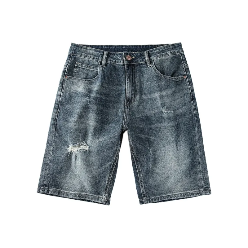 Jeep Casual Straight Fit Wide-Leg Micro-Stretch Denim Shorts Unisex-12