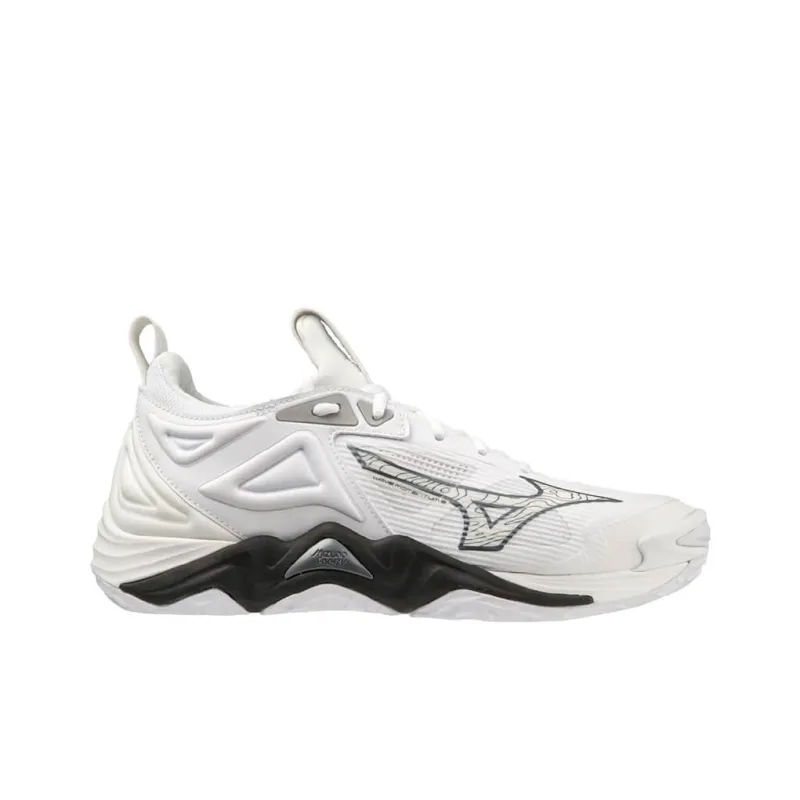Mizuno Wave Momentum 3 Anti Slip Wear Resistant Low Top Training Shoes Unisex White Black-1