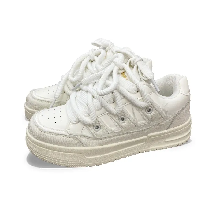 XLAIII Slip Resistant And Abrasion Resistant Coverage Low Top Skateboard Shoes Unisex Ecru-1