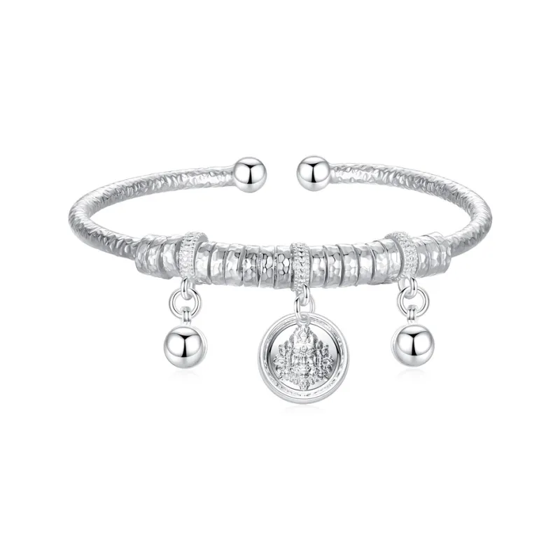 SHENGYALUO 999 Fine Silver Bangles Women's-0