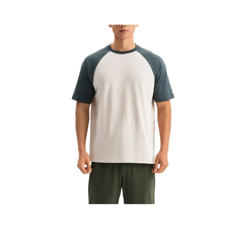 DECATHLON T Shirt Men's Linen Beige/Dark Gray Green-0