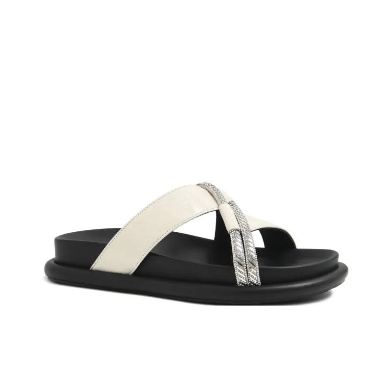 CAMEIDO Slip Resistant Slide Slippers Women's Ecru-1