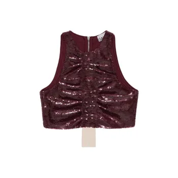 GANNI Tank Tops Women's Burgundy