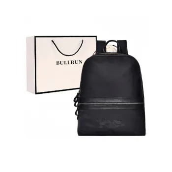 Bullrun Fabric With Cow Leather Backpack Men's Black