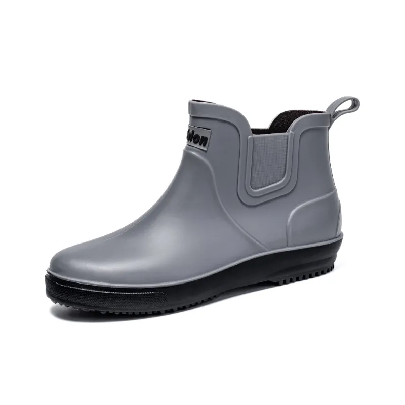 LONGYING Rain Boots Men Black/Gray/Brown-6