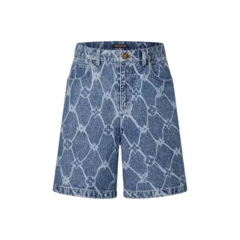 LOUIS VUITTON Monogram Printed Denim Shorts