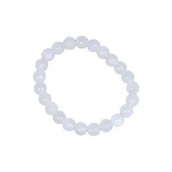 Jade Charm Yao Hetian Jade Premium Handheld Beaded Bracelet White Jade/Pale Greenish White Jade Unisex
