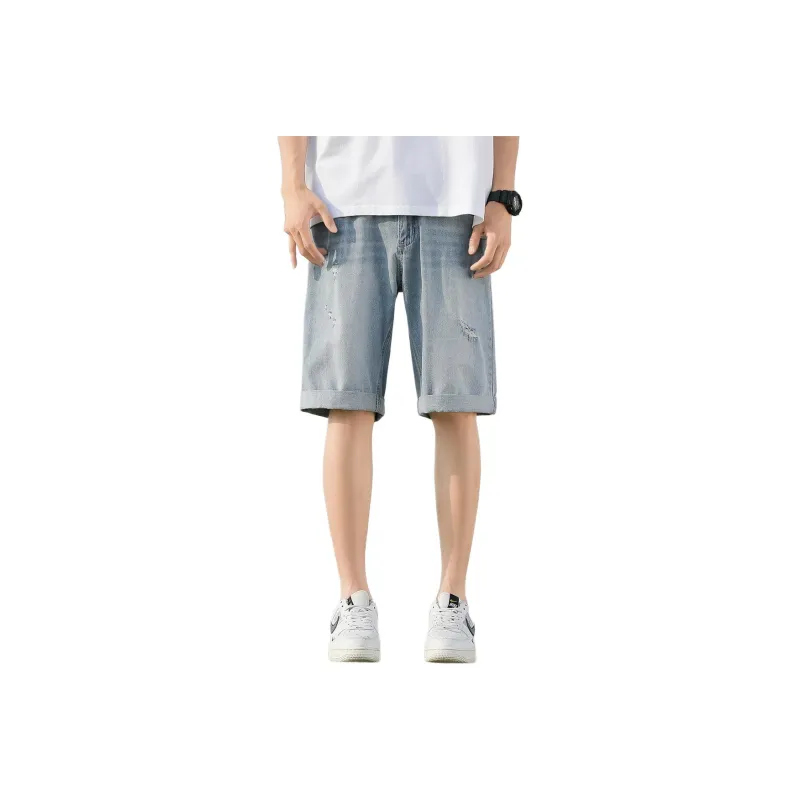 Tonlion Denim Shorts Men's Light Blue-0