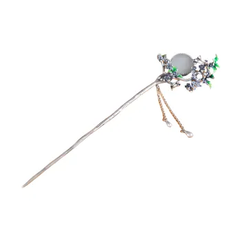 Jade Charm Yao Hairpins White Jade/Pale Greenish White Jade Women's