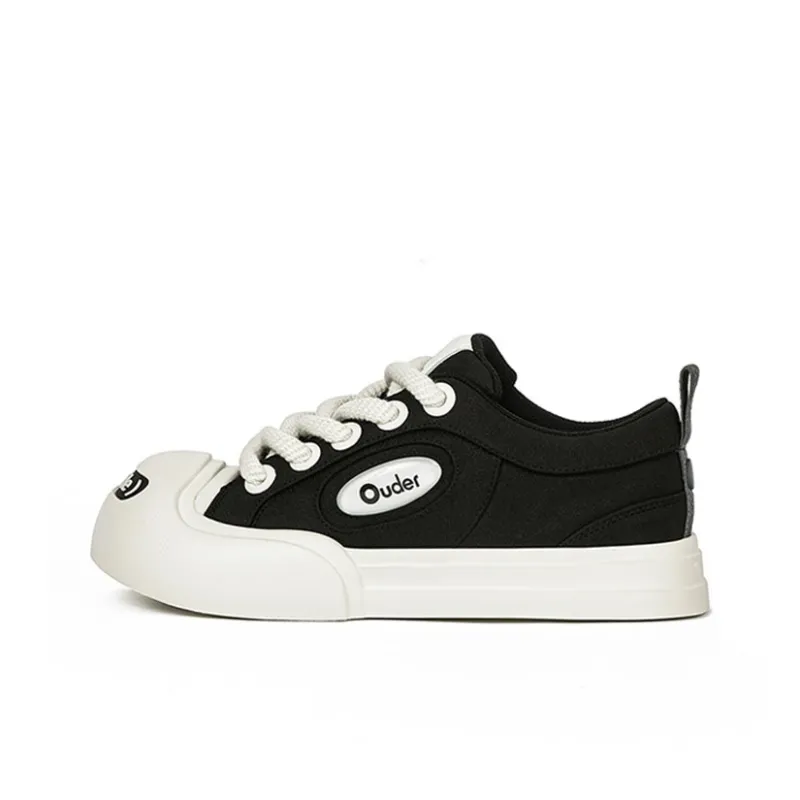 Ouder Smiler Skateboard Shoes Unisex Low Top Black/Ecru-0