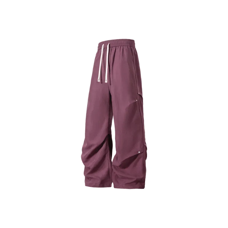 TELENT Casual Pants Unisex Rose Red-26