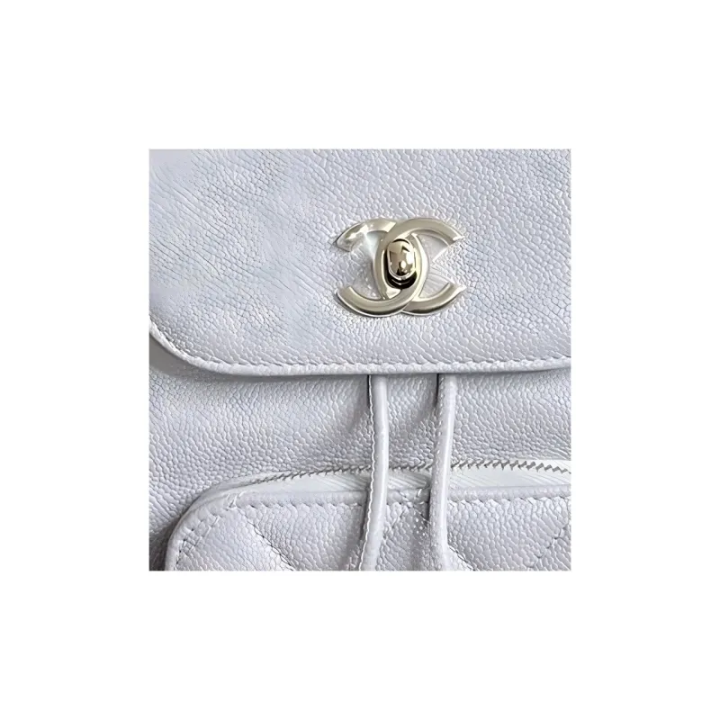 CHANEL Cow Leather Backpack Trumpets Women's Gray-1