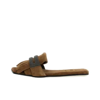 Brunello Cucinelli Embellished Slip On Sandals Women's