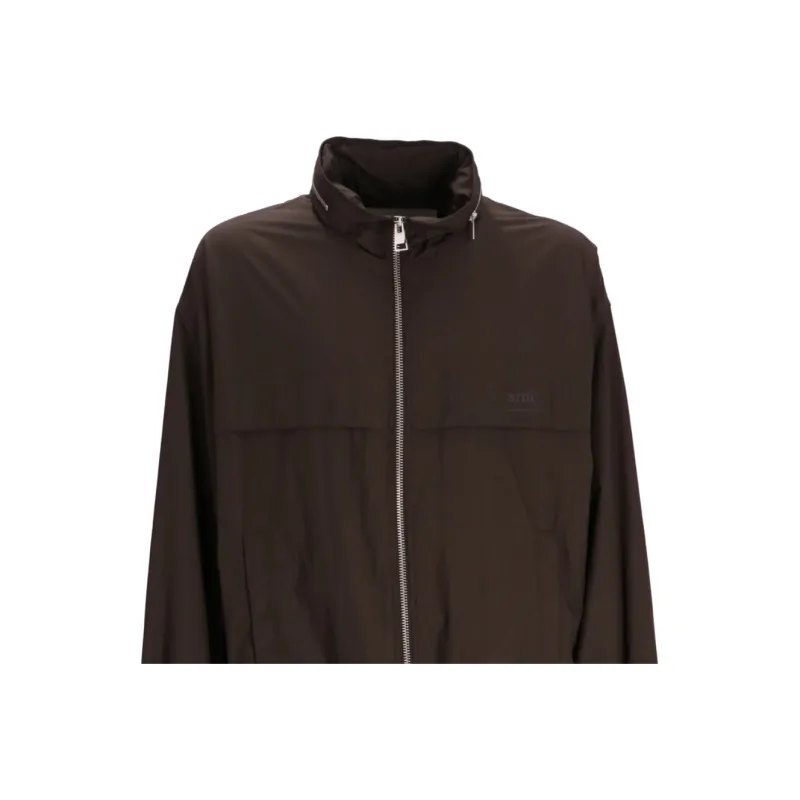 AMIPARIS Paris Logo Printed Zipped Bomber Jacket-4