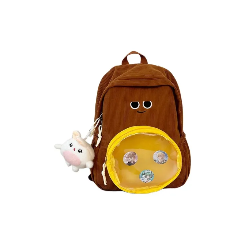 H YXIANG Corduroy Backpack Women's Multicolor-6