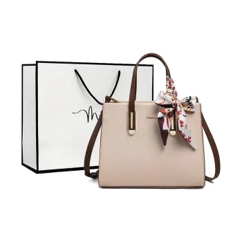 MILLIE'S Cow Leather Tote Shoulder Bag, Crossbody Bag, Handbag Regular Women's Apricot
